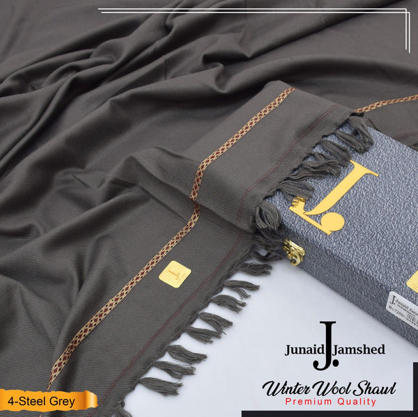 J. Men Premium Wool Shawl Metallic Grey D-006