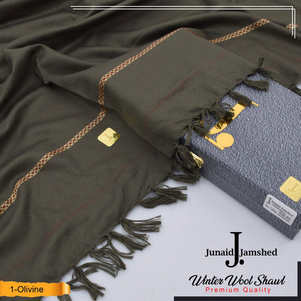 J. Men Premium Wool Shawl Olive D-010