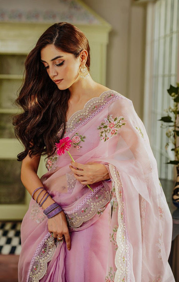 Maria B Exclusive Organza Saree D-001