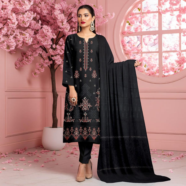 Embroidered Chamki Dhanak Unstitched 3Piece D-022